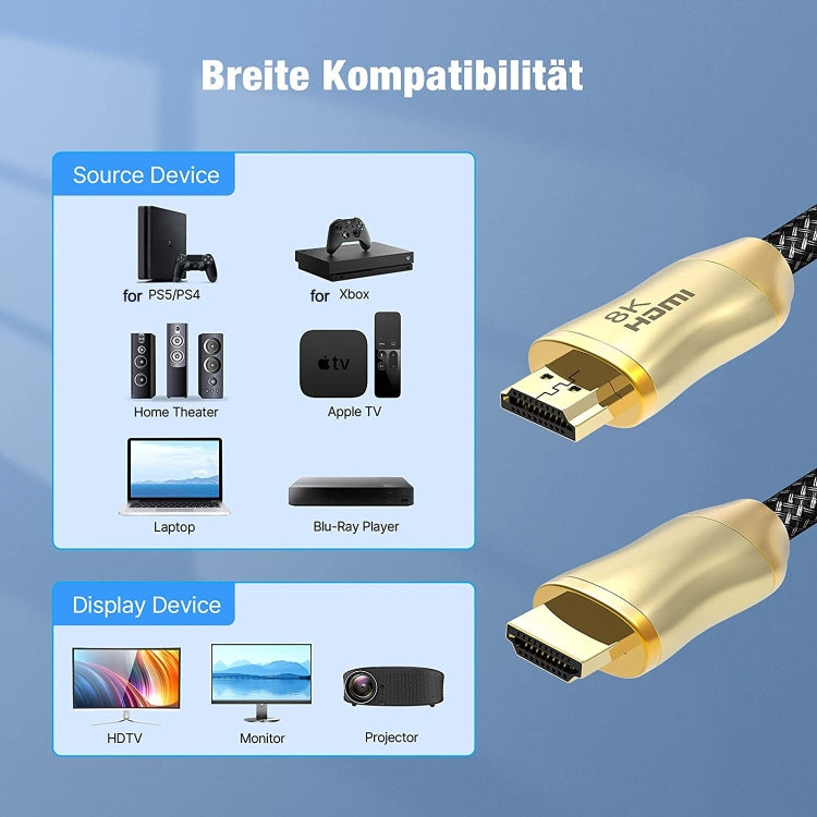 HDMI 2.1 Version 8K 60Hz For PS4 Cable Projector Notebook Set-Top Box Cable, HD803 2m