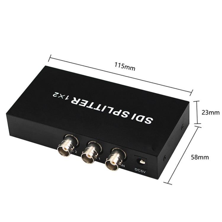 1 In 2 Out SD-SDI / HD-SDI / 3G-SDI Distribution Amplifier Video SDI Splitter, 1 In 2 Out