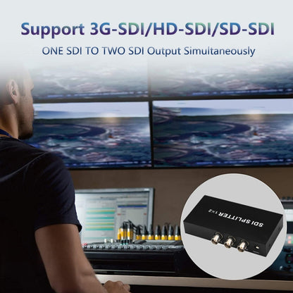 1 In 2 Out SD-SDI / HD-SDI / 3G-SDI Distribution Amplifier Video SDI Splitter, 1 In 2 Out