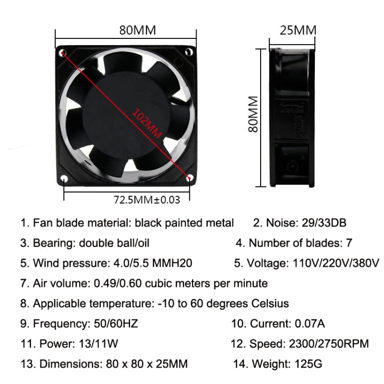 8cm Silent Chassis Cabinet Cooling Fan, SMUOM SF8025AT 220V Oil Bearing, SMUOM SF8025AT 220V Double Ball Bearing, SMUOM SF8025AT 110V Oil Bearing, SMUOM SF8025AT 110V Double Ball Bearing