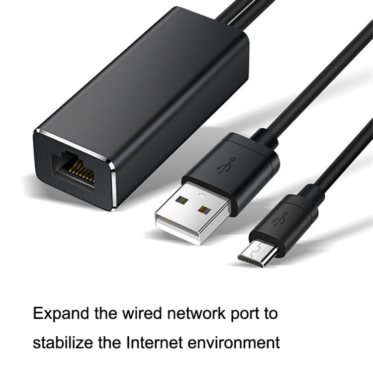 RJ45 Micro USB to 100M Ethernet Adapter Steady Watch Video, Micro USB