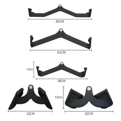 V-shaped Handles Attachments for Pulley and Lat Pulldown Machines, 5 In 1, 8 In 1, No. 1 Opposite, No. 2 Outgoing, No. 6 Biceps Up Pull, No. 7 Triceps Up Pull, No. 8 Triceps Down Pull