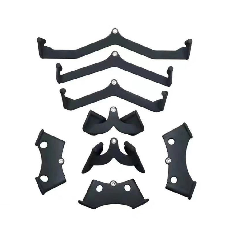 V-shaped Handles Attachments for Pulley and Lat Pulldown Machines, 5 In 1, 8 In 1, No. 1 Opposite, No. 2 Outgoing, No. 6 Biceps Up Pull, No. 7 Triceps Up Pull, No. 8 Triceps Down Pull