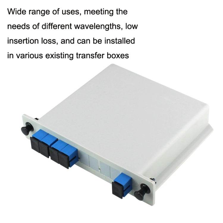 4 In 1 Plug-in PLC Optical Splitter SC Port Carrier-grade Fiber Optic Splitter, 4 In 1 Plug-in PLC Optical Splitter