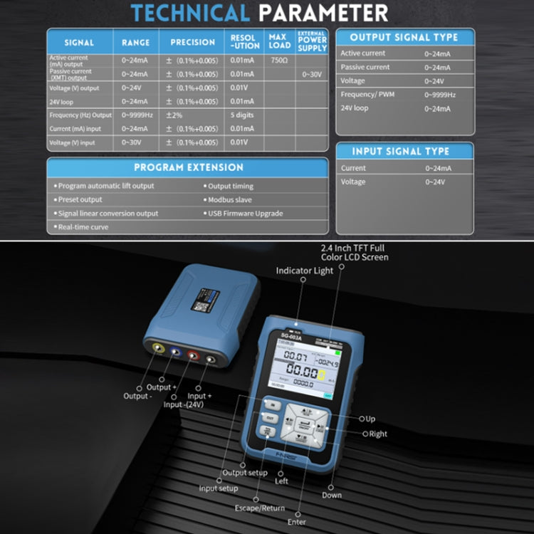 FNIRSI SG-003 Multifunctional PWM Signal Generator 4-20ma Voltage Current Calibrator, EU Plug, SG-003