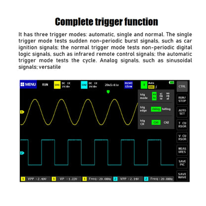 FNIRSI 1013D 1GS Sampling Dual Channel 100M Bandwidth Digital Oscilloscope, US Plug, 1013D