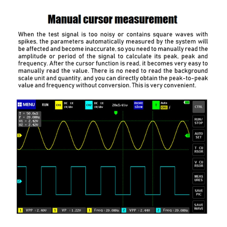 FNIRSI 1013D 1GS Sampling Dual Channel 100M Bandwidth Digital Oscilloscope, US Plug, 1013D