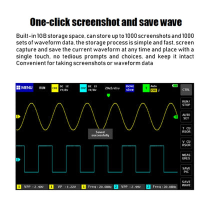 FNIRSI 1013D 1GS Sampling Dual Channel 100M Bandwidth Digital Oscilloscope, US Plug, 1013D