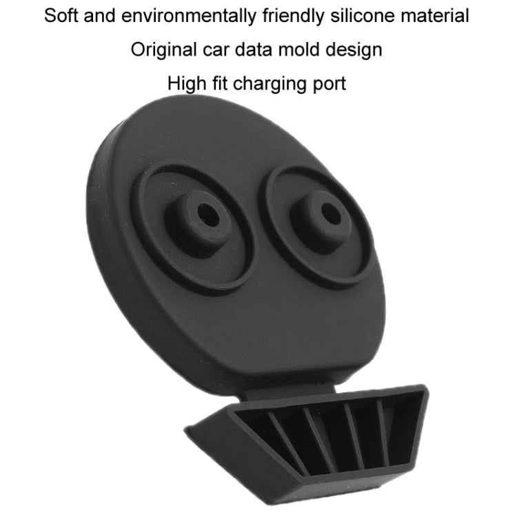 For Tesla Model3/Y 2pcs Charging Port Silicone Dustproof Waterproof Cover, Conjoined Black, Conjoined Red, Conjoined Blue