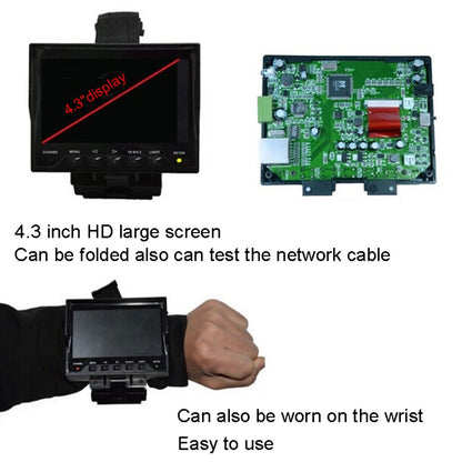 JSK-4300B 4.3 inch Handheld 12V Output Network Cable Monitoring Tester, 4.3 inch (With UK Plug Power Adapter), 4.3 inch (With AU Plug Power Adapter), 4.3 inch (With US Plug Power Adapter), 4.3 inch (With EU Plug Power Adapter)