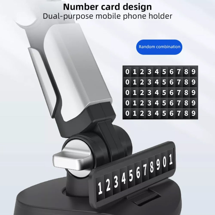 ZJ137 Suction Cup Car Phone Holder 2 In 1 Number Plate Phone Stand Truck Phone Mount, ZJ137 Black
