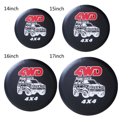 PVC Faux Leather Spare Wheel Cover Rear Tire Protector, 14 inch, 15 inch, 16 inch, 17 inch