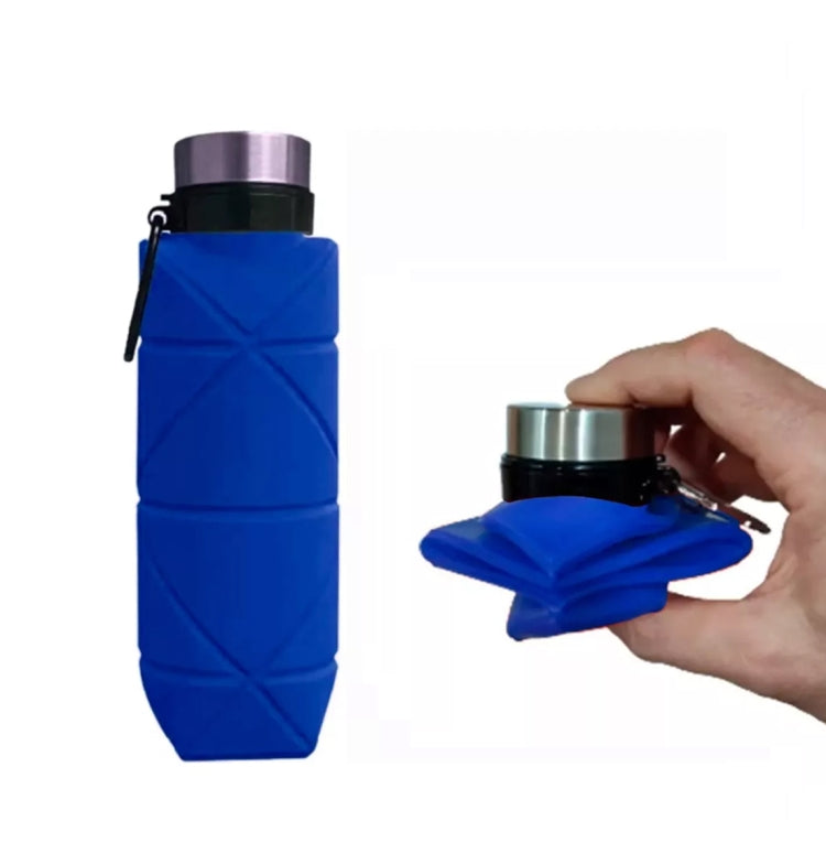 Outdoor Silicone Folding Water Cup Telescopic Water Bottle Travel Drinking Cup With Carabiner, 700ml Wine Red, 700ml Blue, 700ml Black, 700ml Grey, 700ml Red