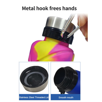 Outdoor Silicone Folding Water Cup Telescopic Water Bottle Travel Drinking Cup With Carabiner, 700ml Wine Red, 700ml Blue, 700ml Black, 700ml Grey, 700ml Red