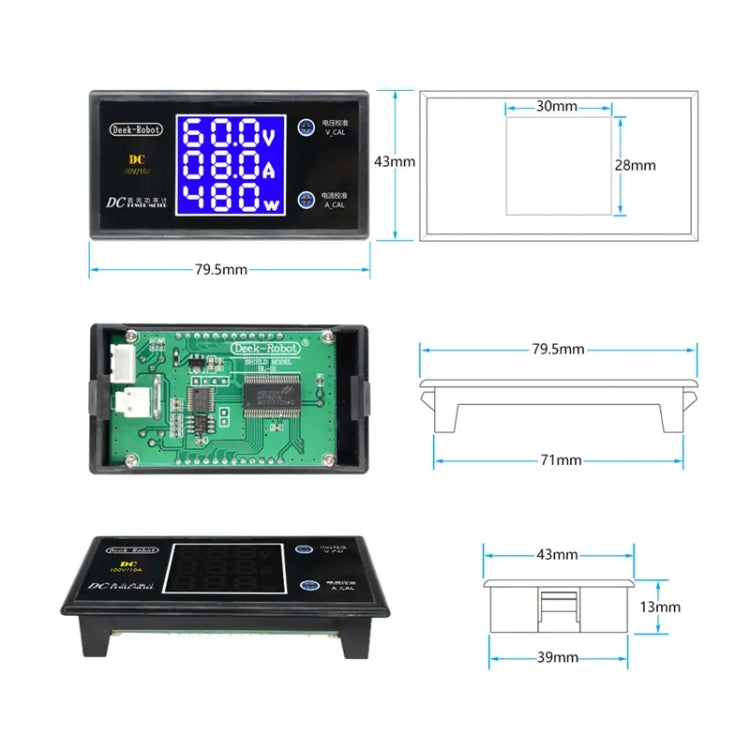 Digital 250W Power Meter Digital Display Multi-function Detector Voltmeter, 5A, 10A