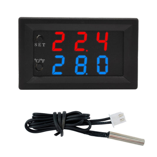 W2809 Digital Display Dual Display Thermostat Hatching Pet House Intelligent Waterproof NTC Temperature Control Instrument, W2809