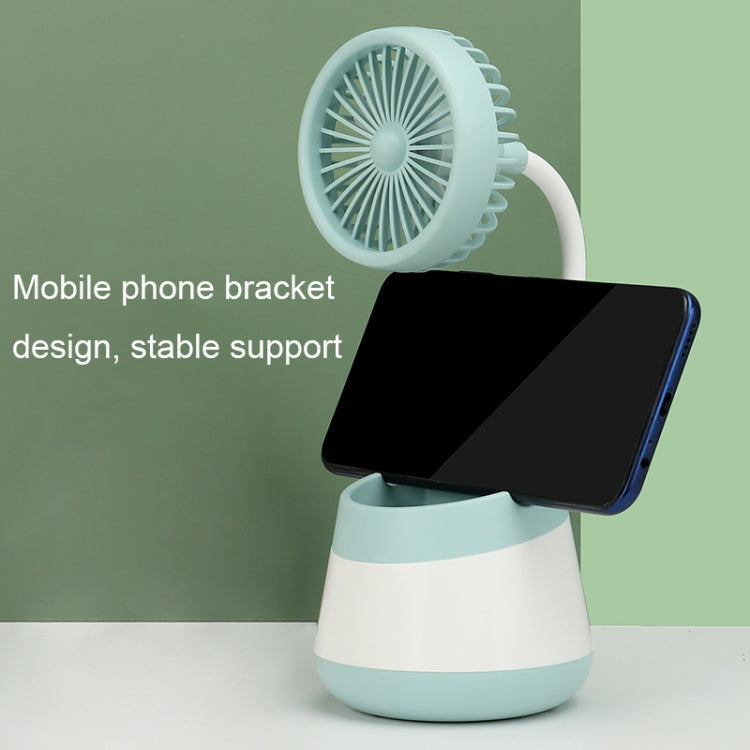 276A USB Charging Desktop Pen Holder Fan with Phone Holder Function Student Dormitory Portable Fan, 276A (Black), 276A (Yellow), 276A (Pink), 276A (Blue), 276A (Green)