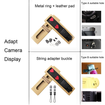 Embroidered Heart Pattern SLR Camera Strap Mirrorless Camera Love Lanyard