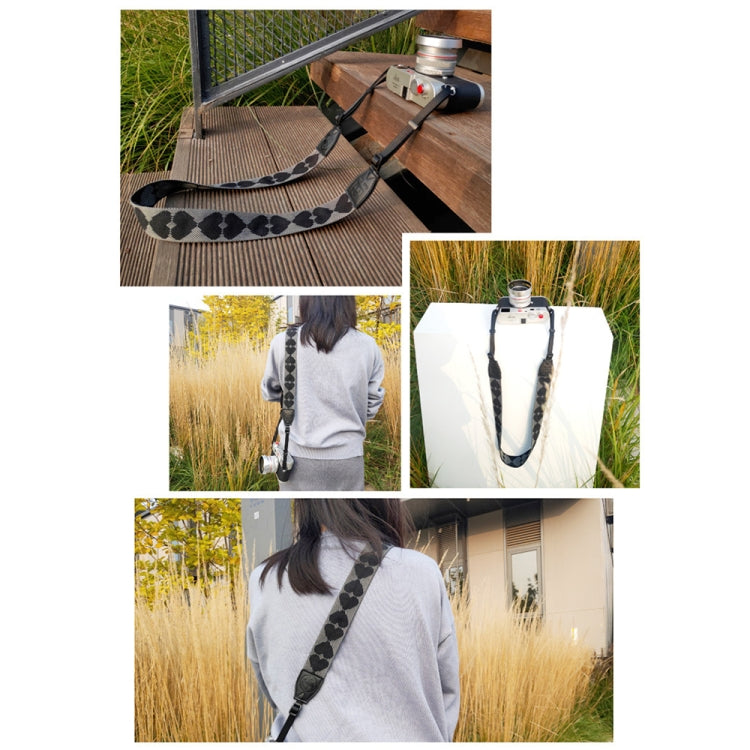 Embroidered Heart Pattern SLR Camera Strap Mirrorless Camera Love Lanyard