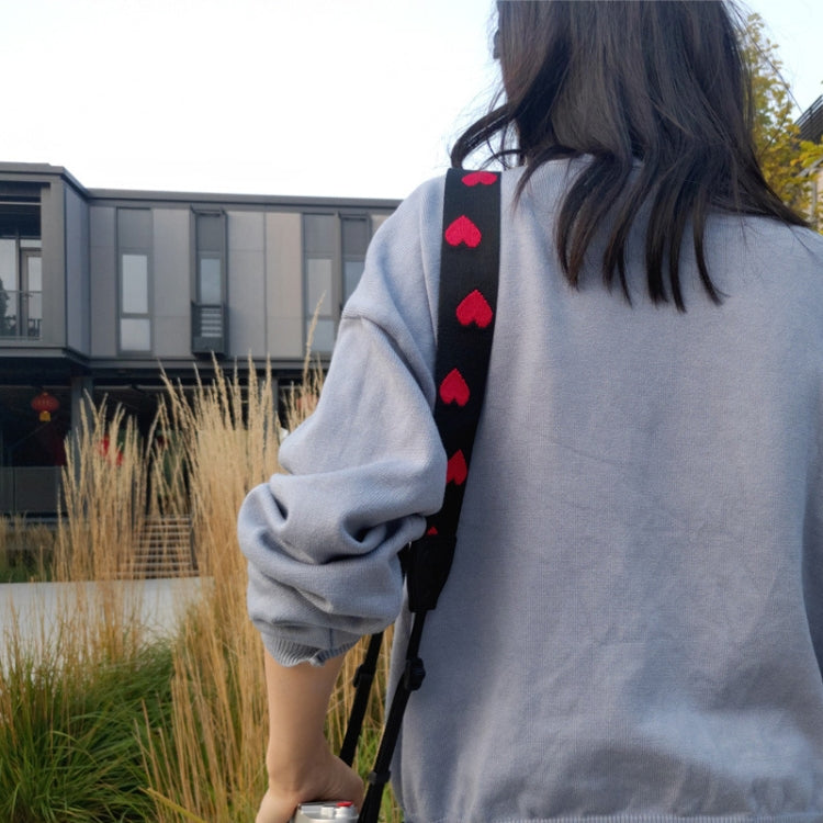 Embroidered Heart Pattern SLR Camera Strap Mirrorless Camera Love Lanyard