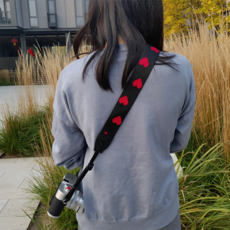 Embroidered Heart Pattern SLR Camera Strap Mirrorless Camera Love Lanyard