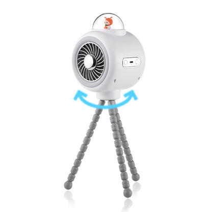 Baby Stroller Fan Home Mute Outdoor Cooling Portable Rabbit Octopus Fan, With Shake Head (White), Without Shake Head (White), Without Shake Head (Pink)