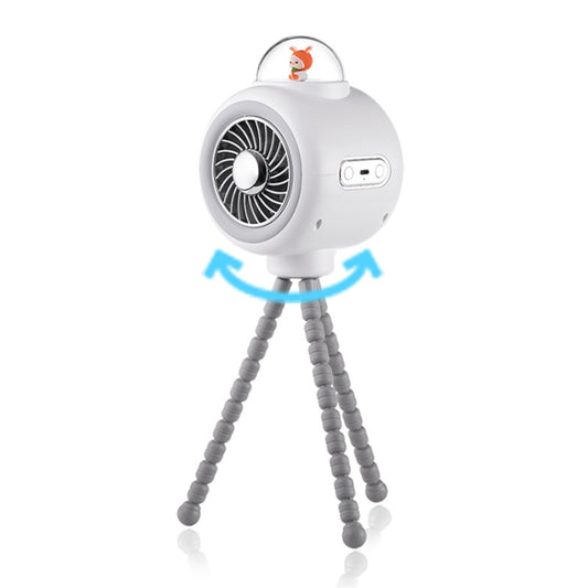 Baby Stroller Fan Home Mute Outdoor Cooling Portable Rabbit Octopus Fan, With Shake Head (White), Without Shake Head (White), Without Shake Head (Pink)