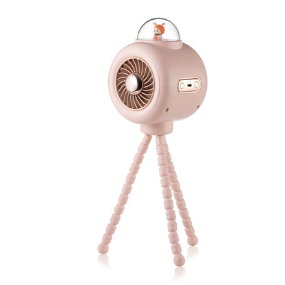 Baby Stroller Fan Home Mute Outdoor Cooling Portable Rabbit Octopus Fan, With Shake Head (White), Without Shake Head (White), Without Shake Head (Pink)