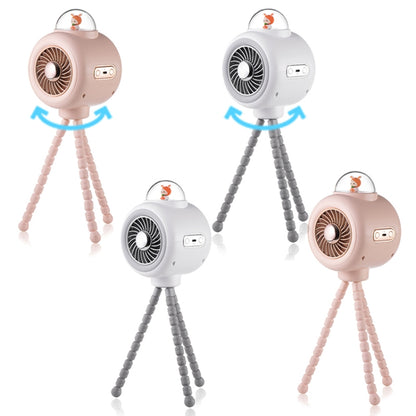 Baby Stroller Fan Home Mute Outdoor Cooling Portable Rabbit Octopus Fan, With Shake Head (White), Without Shake Head (White), Without Shake Head (Pink)