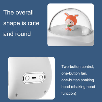 Baby Stroller Fan Home Mute Outdoor Cooling Portable Rabbit Octopus Fan, With Shake Head (White), Without Shake Head (White), Without Shake Head (Pink)