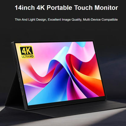 Luckfox 14-Inch 4K Portable Touchscreen Monitor With Magnetic Protective Case 3840x2160 HDR IPS Display, Full Lamination, 10-Point Capacitive Touch, EU Plug, US Plug, UK Plug