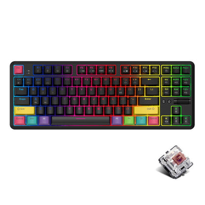 Ajazz K870T 87-Key Hot Swap Bluetooth/Wired Dual Mode RGB Backlight Office Game Mechanical Keyboard, Hot Swap Tea Shaft (Black), Hot Swap Red Shaft (White), Hot Swap Red Shaft (Black), Hot Swap Green Shaft (Black), Hot Swap Green Shaft (White)...