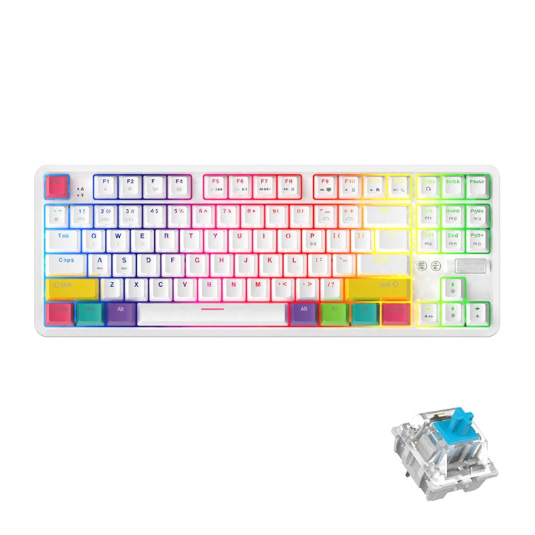 Ajazz K870T 87-Key Hot Swap Bluetooth/Wired Dual Mode RGB Backlight Office Game Mechanical Keyboard, Hot Swap Tea Shaft (Black), Hot Swap Red Shaft (White), Hot Swap Red Shaft (Black), Hot Swap Green Shaft (Black), Hot Swap Green Shaft (White)...