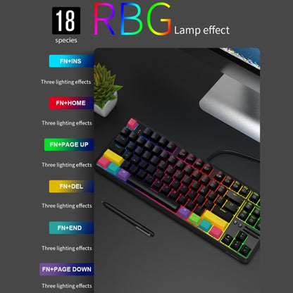 Ajazz K870T 87-Key Hot Swap Bluetooth/Wired Dual Mode RGB Backlight Office Game Mechanical Keyboard, Hot Swap Tea Shaft (Black), Hot Swap Red Shaft (White), Hot Swap Red Shaft (Black), Hot Swap Green Shaft (Black), Hot Swap Green Shaft (White)...