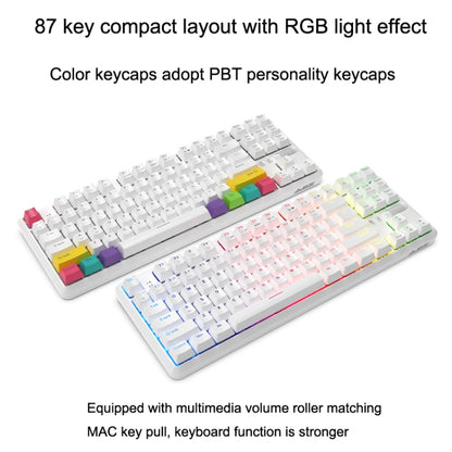 Ajazz K870T 87-Key Hot Swap Bluetooth/Wired Dual Mode RGB Backlight Office Game Mechanical Keyboard, Hot Swap Tea Shaft (Black), Hot Swap Red Shaft (White), Hot Swap Red Shaft (Black), Hot Swap Green Shaft (Black), Hot Swap Green Shaft (White)...