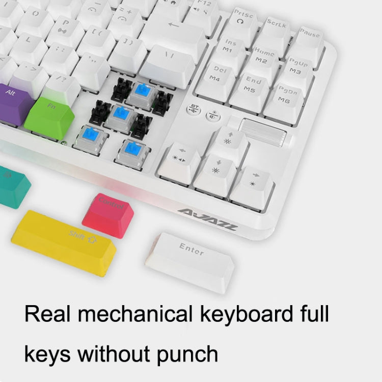 Ajazz K870T 87-Key Hot Swap Bluetooth/Wired Dual Mode RGB Backlight Office Game Mechanical Keyboard, Hot Swap Tea Shaft (Black), Hot Swap Red Shaft (White), Hot Swap Red Shaft (Black), Hot Swap Green Shaft (Black), Hot Swap Green Shaft (White)...