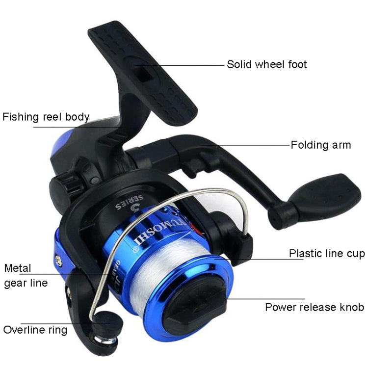 YUMOSHI JL200 Spinning Reel With Line, With Line(Electroplated Green), With Line(Electroplated Blue), With Line(Electroplated Yellow), With Line(Electroplated Red), With Line(Electroplated Silver)
