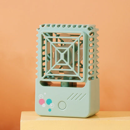 820 Mini Desktop USB Charging Fan Handheld Portable Dormitory Square Small Fan, 820 (Sky Blue), 820 (Milk White), 820 (Coral Pink), 820 (Forest Green)