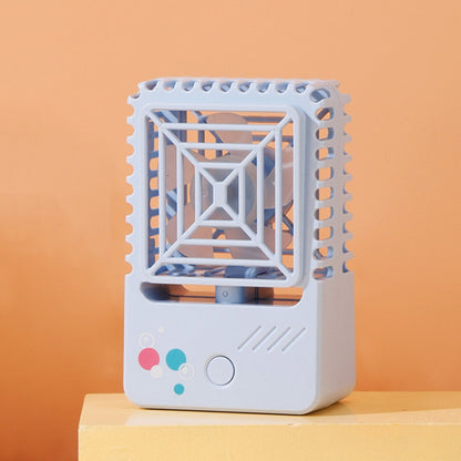 820 Mini Desktop USB Charging Fan Handheld Portable Dormitory Square Small Fan, 820 (Sky Blue), 820 (Milk White), 820 (Coral Pink), 820 (Forest Green)