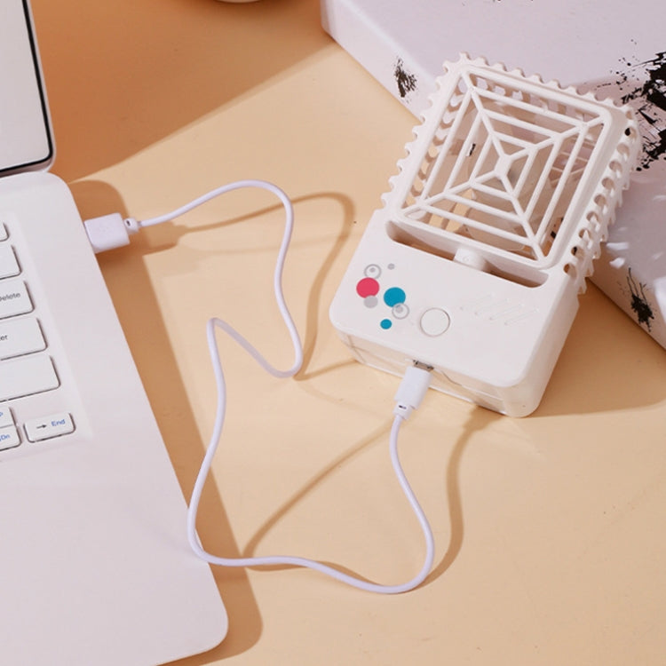 820 Mini Desktop USB Charging Fan Handheld Portable Dormitory Square Small Fan, 820 (Sky Blue), 820 (Milk White), 820 (Coral Pink), 820 (Forest Green)