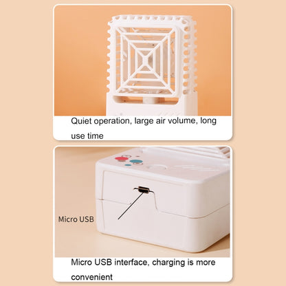 820 Mini Desktop USB Charging Fan Handheld Portable Dormitory Square Small Fan, 820 (Sky Blue), 820 (Milk White), 820 (Coral Pink), 820 (Forest Green)