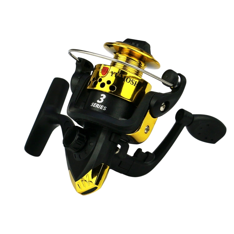 YUMOSHI JL200 Fishing Reel Without Line Plating Head Metal Movement Spinning Reel, Without Line (Electroplated Yellow), Without Line (Electroplated Silver), Without Line (Injection Black), Without Line (Electroplated Red)                               ...