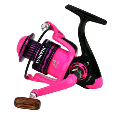Spinning Wheel Metal Wire Cup Fishing Wheel, YUMOSHI OE2000 (Pink), YUMOSHI OE3000 (Pink), YUMOSHI OE4000 (Pink), YUMOSHI OE5000 (Pink), YUMOSHI OE6000 (Pink), YUMOSHI OE7000 (Pink)