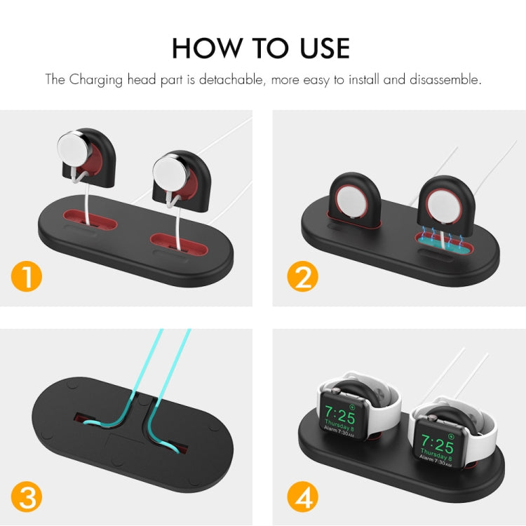 For Apple Watch / Earphone AhaStyle PT116 Universal Plastic Stand Dual Charging Storage Base