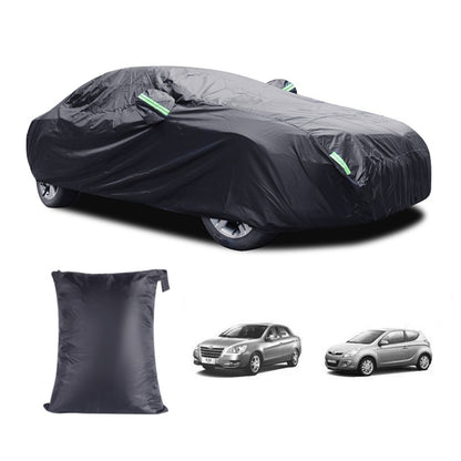 190T Silver Coated Cloth Car Rain Sun Protection Car Cover with Reflective Strip, S, M, L, XL, XXL, Y-M, Y-L, Y-XL