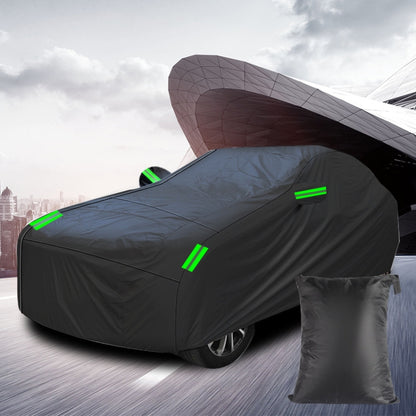 190T Silver Coated Cloth Car Rain Sun Protection Car Cover with Reflective Strip, S, M, L, XL, XXL, Y-M, Y-L, Y-XL