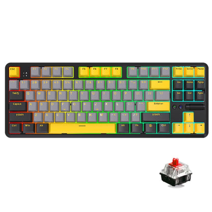 Ajazz K870T Pro 87 Keys Three Mode Wireless/Bluetooth/Wired Pluggable RGB Mechanical Keyboard, Pro Green Shaft (White), Pro Red Shaft (White), Pro Tea Shaft (White), Pro Green Shaft (Black), Pro Red Shaft (Black), Pro Tea Shaft (Black)