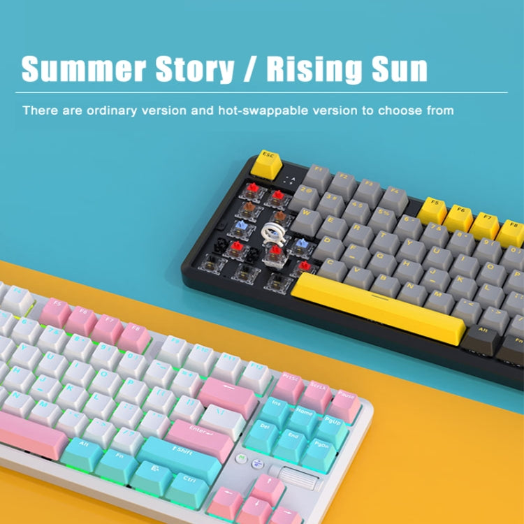 Ajazz K870T Pro 87 Keys Three Mode Wireless/Bluetooth/Wired Pluggable RGB Mechanical Keyboard, Pro Green Shaft (White), Pro Red Shaft (White), Pro Tea Shaft (White), Pro Green Shaft (Black), Pro Red Shaft (Black), Pro Tea Shaft (Black)