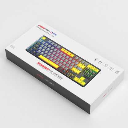 Ajazz K870T Pro 87 Keys Three Mode Wireless/Bluetooth/Wired Pluggable RGB Mechanical Keyboard, Pro Green Shaft (White), Pro Red Shaft (White), Pro Tea Shaft (White), Pro Green Shaft (Black), Pro Red Shaft (Black), Pro Tea Shaft (Black)
