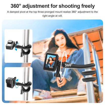 TELESIN Flexible Mount Bracket Octopus Tripod For Mini Action Camera and Mobile Phone,Spec:, Only Bracket, With Phone Clip Kit